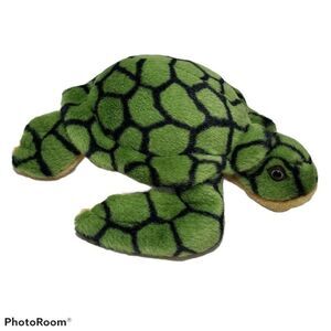 A&A Sea Turtle Plush Stuffed Animal Toy 12" Green
